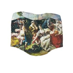 Spoon Jeans Women's Medium Baby Angel Renaissance Print Tube Top